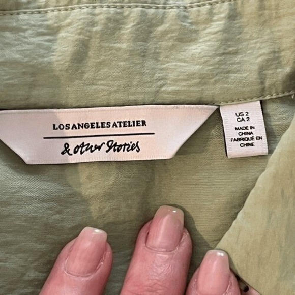 & Other‎ Stories Sage Green Button Up Shirt 2 - Picture 6 of 7